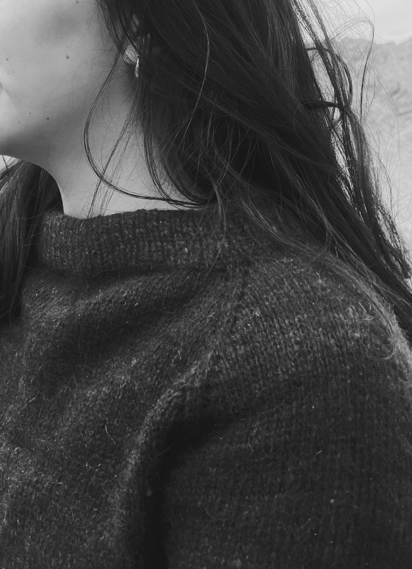 Black and white woolen texture