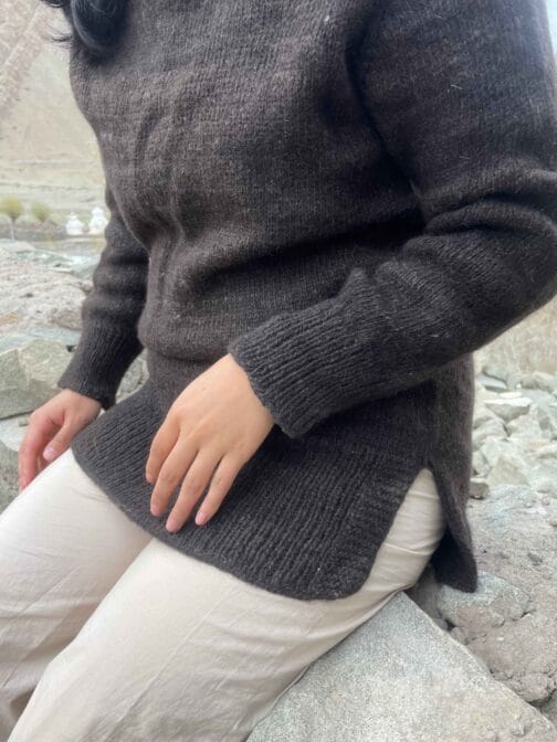 Classic side slit yak wool sweater